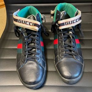 Gucci ACE Web Black High Tops